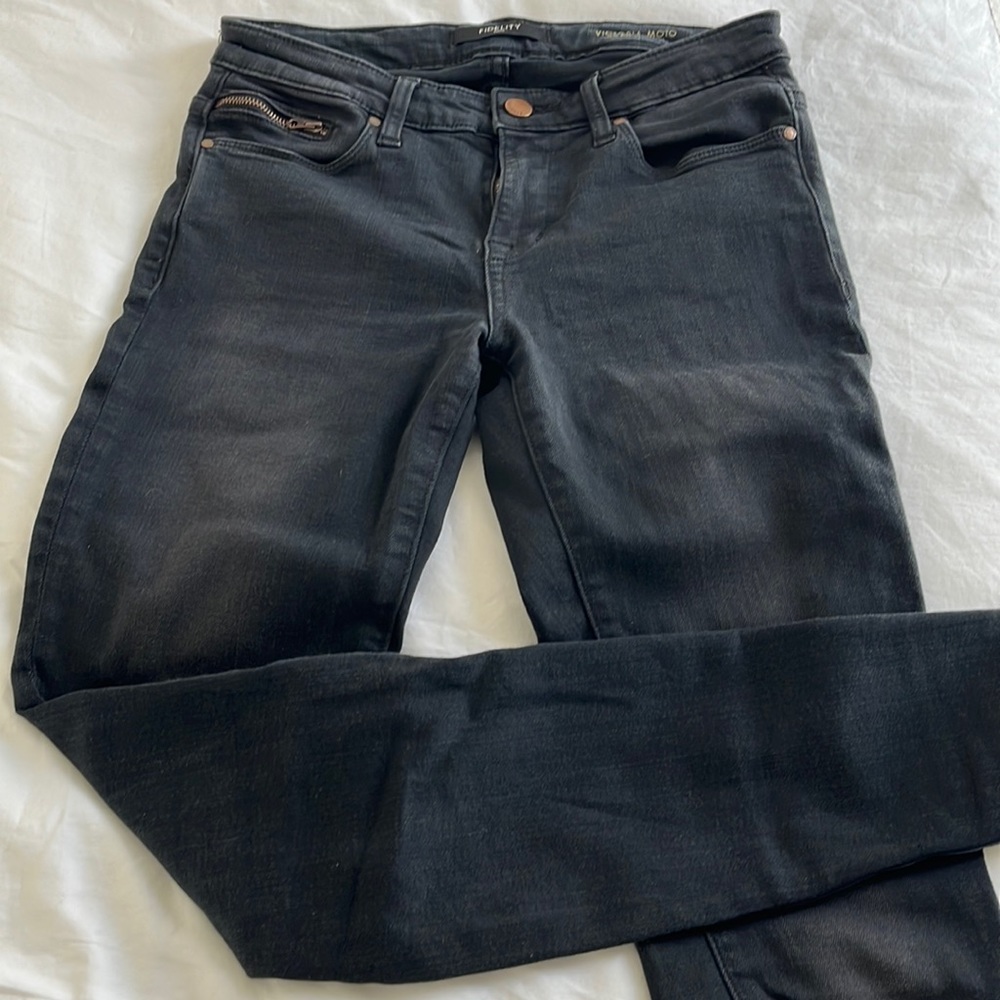 Fidelity Denim and Victoria Moto mid rise good condition size 25  washed outlook